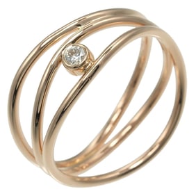 Tiffany & Co. Wave Ring, 3-Row, Size 11.5, 18K Pink Gold with Diamonds, Approx. 3g