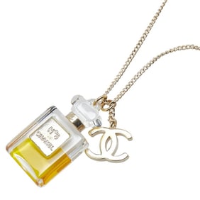 Chanel Coco Mark Perfume No. 5 Bottle Motif Necklace, Gold Plated, Women's, CHANEL