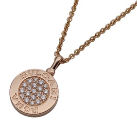 BVLGARI Women's Necklace, 750PG Diamond, Onyx, Pink Gold, Polished