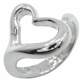 Tiffany & Co. Elsa Peretti Heart Ring, Size 8.5, Sterling Silver, Approx. 4.5g, Open Heart, Women's