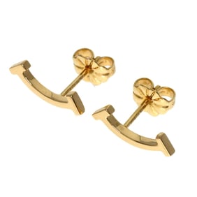 Tiffany T Smile Earrings in 18K Yellow Gold for Women. TIFFANY & Co.