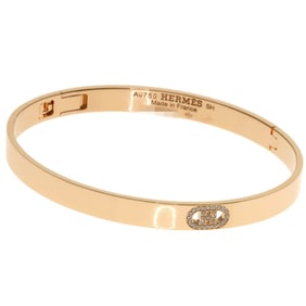 Hermes Hermès H d'Ancre Diamond Bracelet in 18K Pink Gold for Women