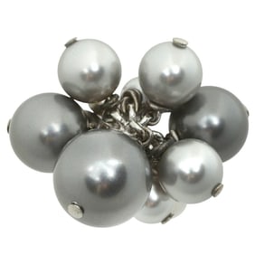 Celine ring with 9 grey pearls, approximately size 11