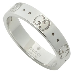 Like new Gucci 3.5g Icon Ring in 18K White Gold, size 11, Interlocking G.