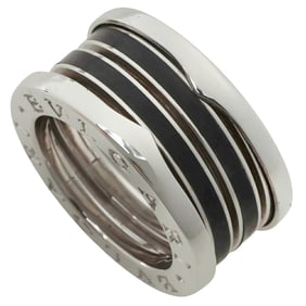 BVLGARI B-ZERO1 12.9g 3-Band Ring in 18K White Gold with Black Lacquer, Size 47, Approx. 6.5