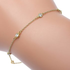 Like new Tiffany & Co. 1.5g By the Yard 6-Piece Diamond Bracelet in 18KYG Yellow Gold with Diamonds