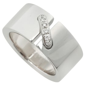 Like new Chaumet 12.8g Lien ring in 18K white gold with diamonds, size 11.5.