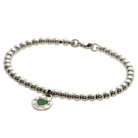 Tiffany & Co. Return to Round Tag Heart Enamel Bracelet in 18K White Gold. Women's. TIFFANY