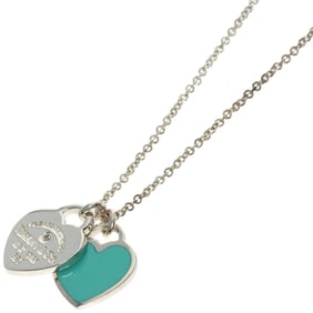 Tiffany & Co. Double Heart 1-Piece Diamond Necklace in Silver for Women