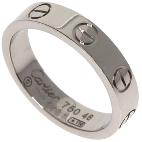Cartier Mini Love Ring #46 18K White Gold Women's