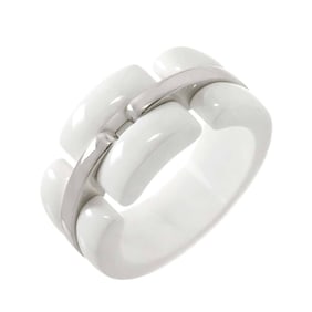 CHANEL Ultra #54 Wide Ring, 18K White Gold with 750 Ceramic, ULTRA Diamond Ring