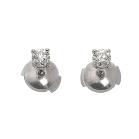 Tiffany & Co. Solitaire Diamond 0.18ct x 2 H VS1 3EX Pt Platinum Stud Earrings