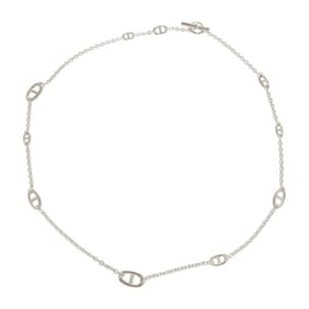 Unused Hermès Farandole 80 Chaine d'Ancre Silver 925 Necklace 0433HERMES