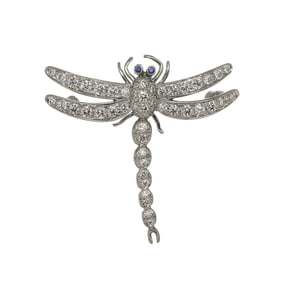 Tiffany & Co. Dragonfly Diamond and Sapphire Brooch in Platinum