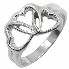 Tiffany & Co. Triple Heart Ring, Size 12.5, Sterling Silver, Approx. 2.9g, Women's