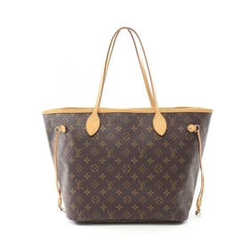 Louis Vuitton Neverfull MM Tote Bag, Coated Canvas and Leather, Monogram, Women's, Brown, M40156