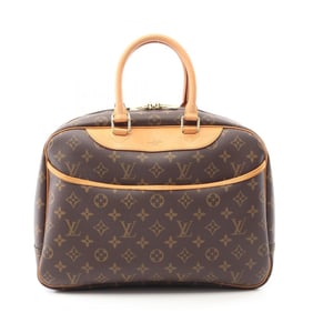 Louis Vuitton Deauville Bowling Vanity Handbag in Coated Canvas and Leather with Monogram Design,