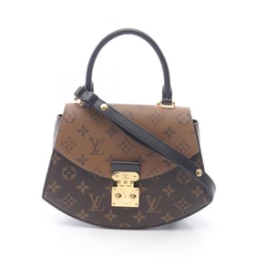 Louis Vuitton Tilsitt Handbag, Coated Canvas and Leather, Monogram Reverse, Women's, Brown Black,