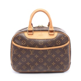 Louis Vuitton Trouville Handbag, Coated Canvas and Leather, Monogram, Women's, Brown, M42228