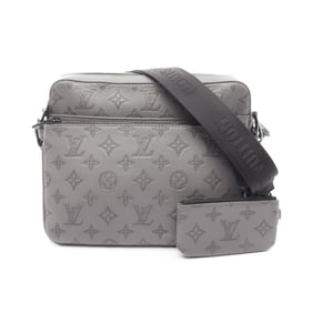 Louis Vuitton Trio Messenger Shoulder Bag in Monogram Shadow Leather, Gray, Men's, M46603