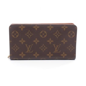 Louis Vuitton Porte Monne Zip Round Long Wallet in Leather and Coated Canvas with Monogram Design,