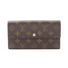 Louis Vuitton Porte-Monnaie Credit Pochette, Bi-fold Long Wallet, Coated Canvas, Monogram, Women's,