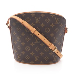 Louis Vuitton Drouot Shoulder Bag, Coated Canvas and Leather, Monogram, Women's, Brown, M51290