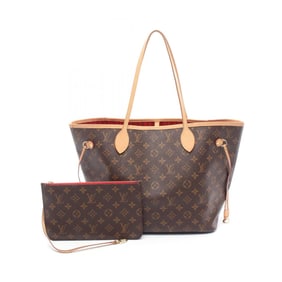 Louis Vuitton Neverfull MM Tote Bag, Coated Canvas and Leather, Monogram, Women's, Brown, M46987