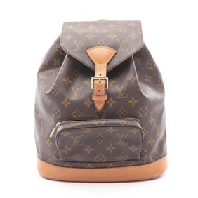 Louis Vuitton Montsouris MM Backpack, Coated Canvas and Leather, Monogram, Women's, Brown, M51136