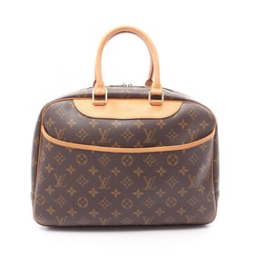 Louis Vuitton Deauville Bowling Vanity Handbag in Coated Canvas and Leather with Monogram Design,