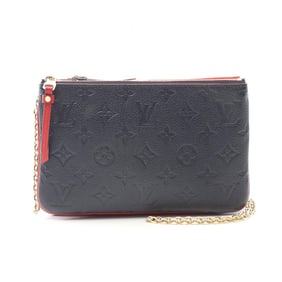 Louis Vuitton Pochette Double Zip Shoulder Bag in Monogram Empreinte Leather, Navy and Red, M63916