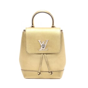 Louis Vuitton Lockme Mini Backpack, Leather, Women's, Gold, M54575