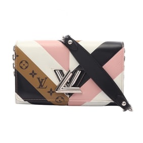 Louis Vuitton Portefeuille Twist Shoulder Bag in Epi Leather, Black, White, and Pink