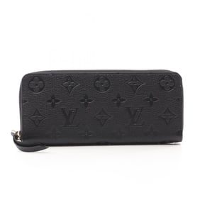 Louis Vuitton Portefeuille Clemence Round Long Wallet in Monogram Empreinte Leather, Women's, Black,