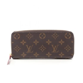 Louis Vuitton Portefeuille Clemence Round Long Wallet in Leather and Coated Canvas with Monogram