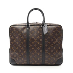 Louis Vuitton Porte-Document Voyage Business Bag, Coated Canvas and Leather, Monogram Macassar,