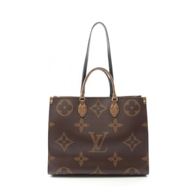 Louis Vuitton On the Go GM Shoulder Bag in Coated Canvas and Leather with Monogram Giant Reverse