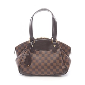 Louis Vuitton Verona PM Shoulder Bag, Coated Canvas, Leather, Damier, Women's, Brown, N41117