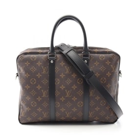 Louis Vuitton PDV PM Briefcase, Coated Canvas and Leather, Monogram Macassar, Men's, Brown Black,