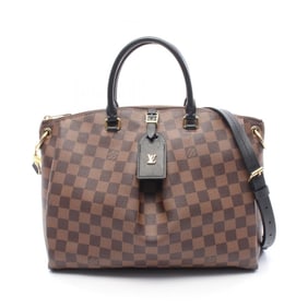 Louis Vuitton Odeon Tote MM Bag, Coated Canvas, Leather, Damier, Women's, Brown, N45283