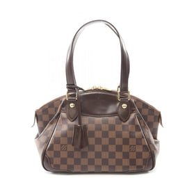 Louis Vuitton Verona PM Shoulder Bag, Coated Canvas, Leather, Damier, Women's, Brown, N41117