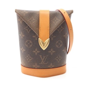 Louis Vuitton Envelope Pouch Shoulder Bag in Coated Canvas and Leather with Monogram Design, Brown,