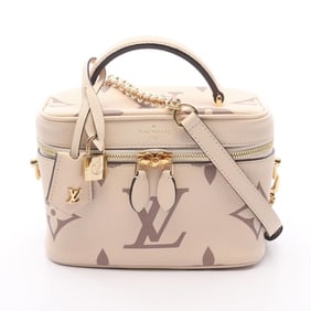 Louis Vuitton Vanity PM Handbag in Coated Canvas and Leather, Monogram Empreinte, Women's, Beige