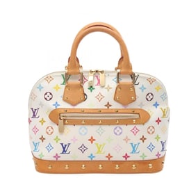 Louis Vuitton Alma Handbag, Coated Canvas and Leather, Monogram Multicolore, Women's, White, M92647