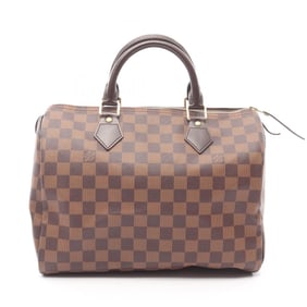 Louis Vuitton Speedy 30 Handbag, Coated Canvas, Leather, Damier, Women's, Brown, N41531