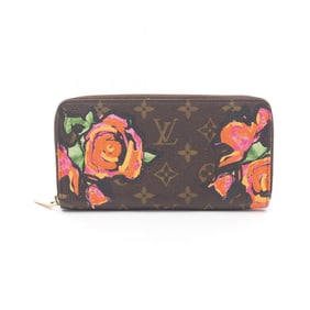 Louis Vuitton Zippy Wallet, Round Long Coated Canvas, Monogram Rose, Women's, Brown, Multicolor,