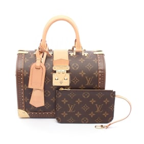 Louis Vuitton Speedy Trunk Handbag in Coated Canvas and Leather with Monogram Design, Brown, M10287