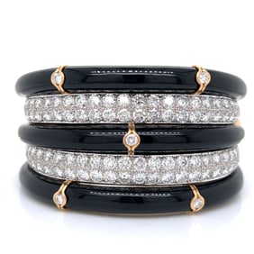 18K Yellow & White Gold 24.00 Ct. Diamond Bangle Bracelet