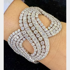 1950’s Platinum 78.00 Ct. Diamond Bracelet