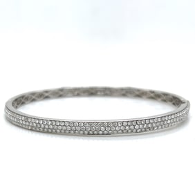 18K White Gold Diamond Bangle